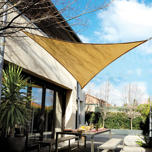 EAGLE PEAK Sun Shade Sail Triangle Canopy 16x16x16 UV Block Awning for Outdoor Patio Lawn Garden Backyard Deck