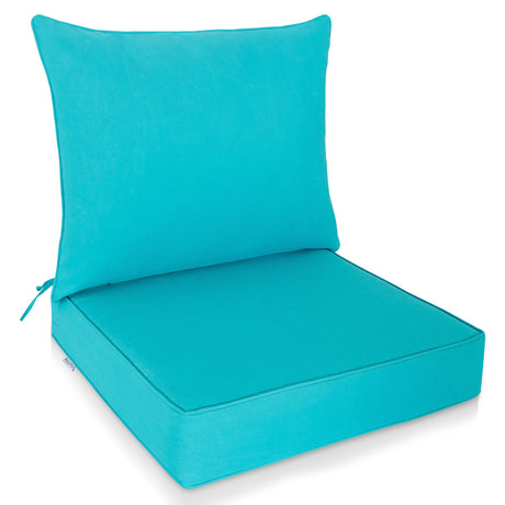 Outdoor Deep Seat Patio Seat Cushion Set, 25x25x5 inch, 2-Piece Back Chair Cushion