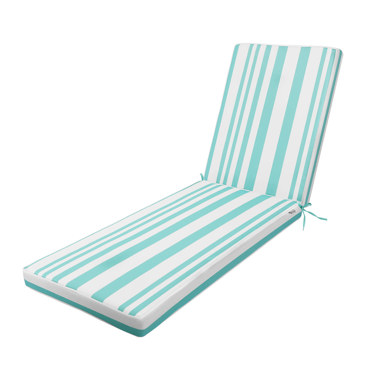 EAGLE PEAK Outdoor / Indoor Chaise Lounge Cushion 72 x 21 x 3 Inch Water Resistant Patio Lounge Seat Cushions, Green Stripe / Beige