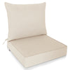 EAGLE PEAK Outdoor Deep Seat Patio Seat Cushion Set, 25x25x5 inch, 2-Piece Back Chair Cushion, Blue / Beige