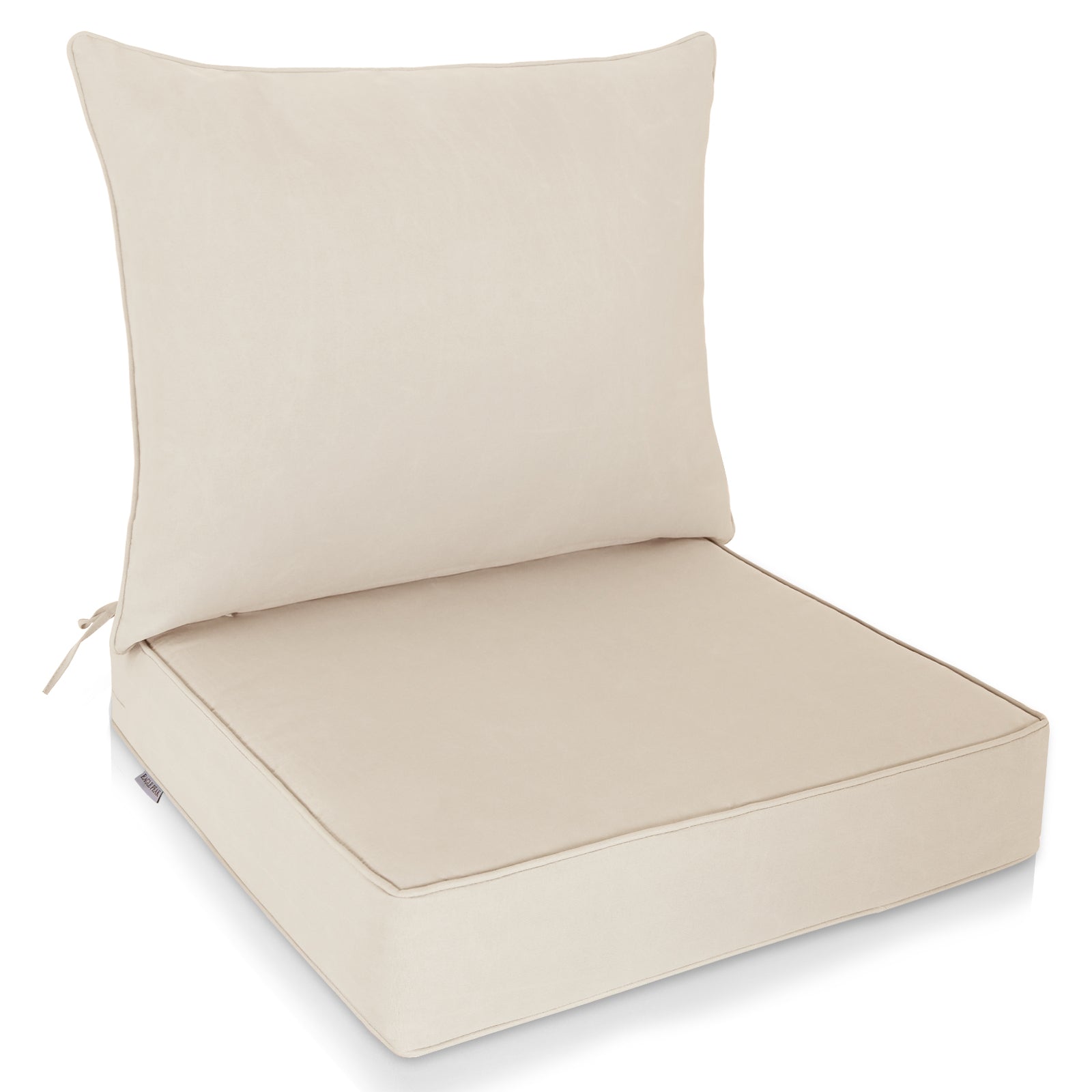 EAGLE PEAK Outdoor Deep Seat Patio Seat Cushion Set, 25x25x5 inch, 2-P