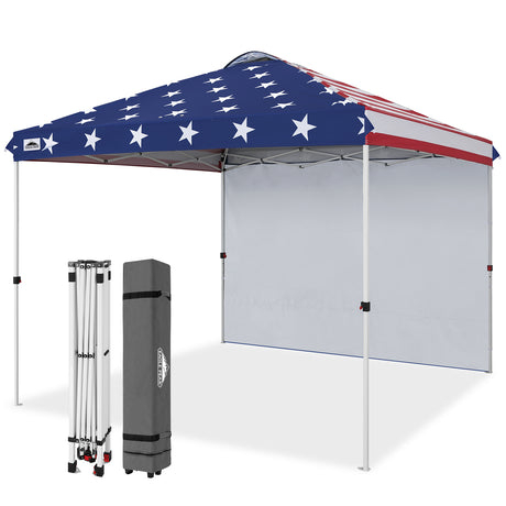 EAGLE PEAK 10x10 Commercial Pop up Canopy Tent with One Detachable Sidewall